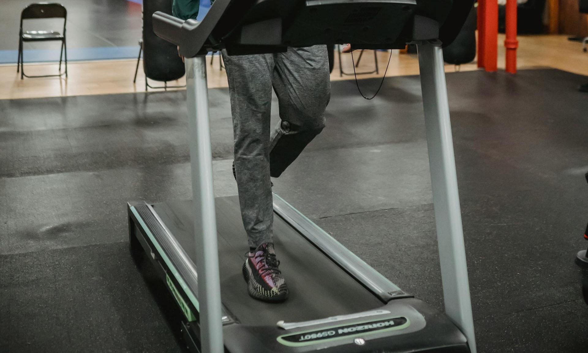 man walking on treadmill