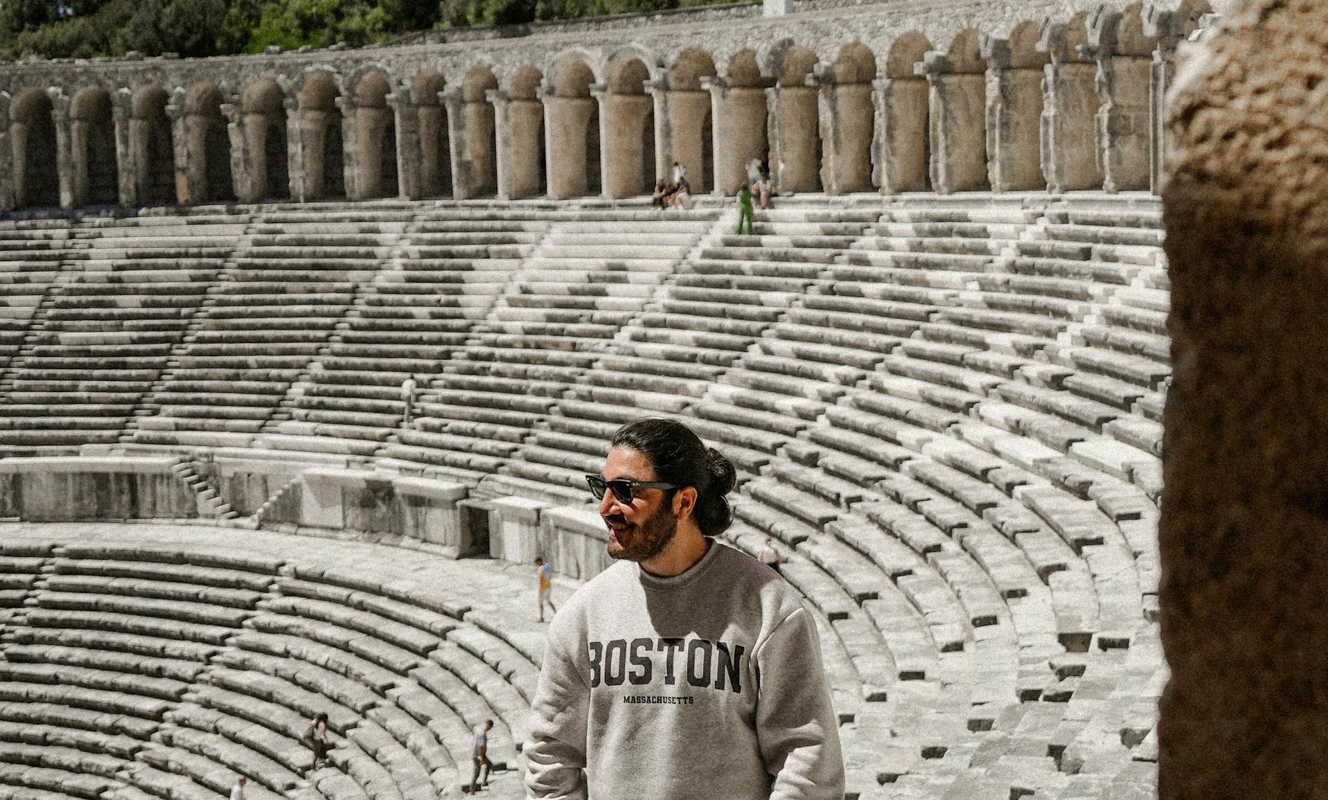 man in Roman ampitheater