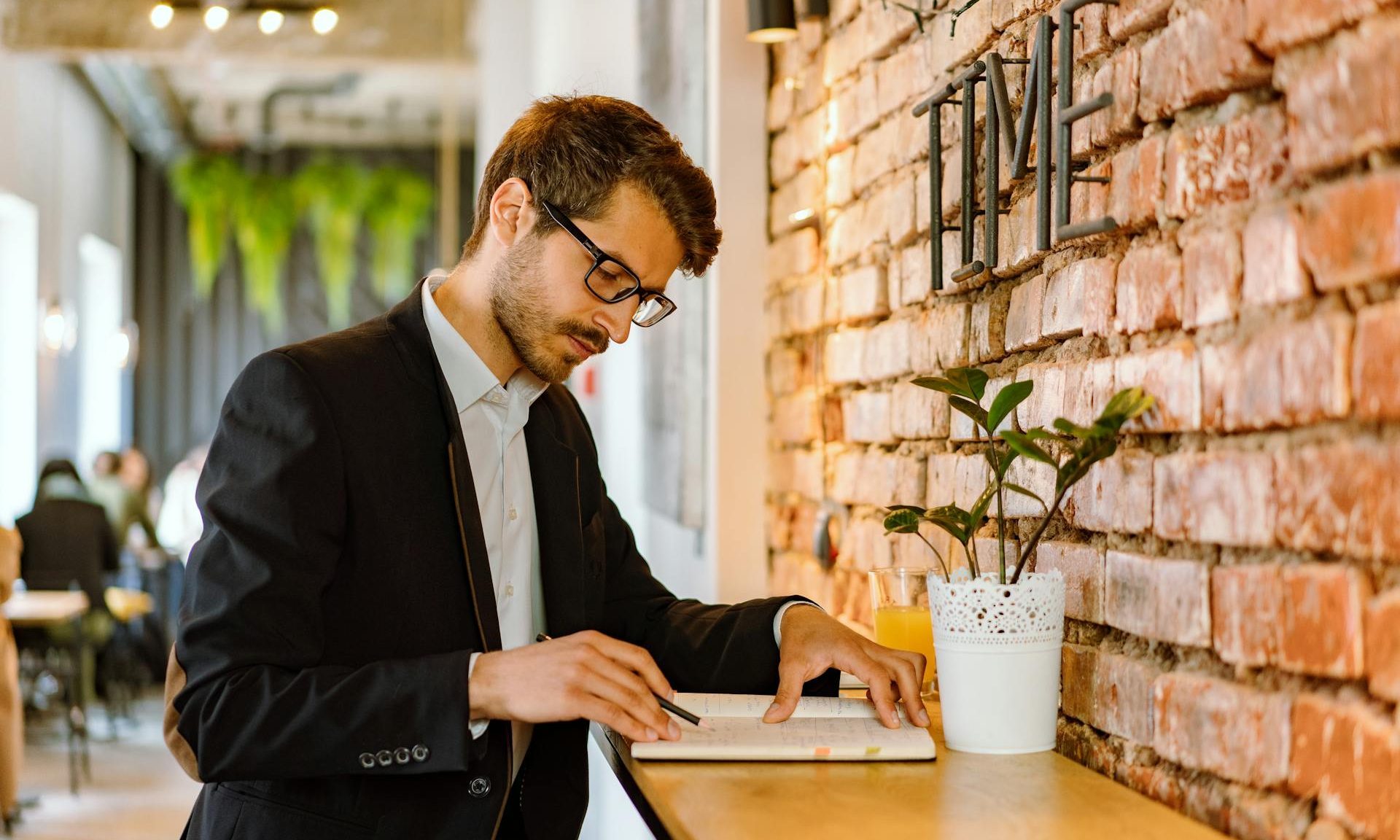 Smart man thinking working