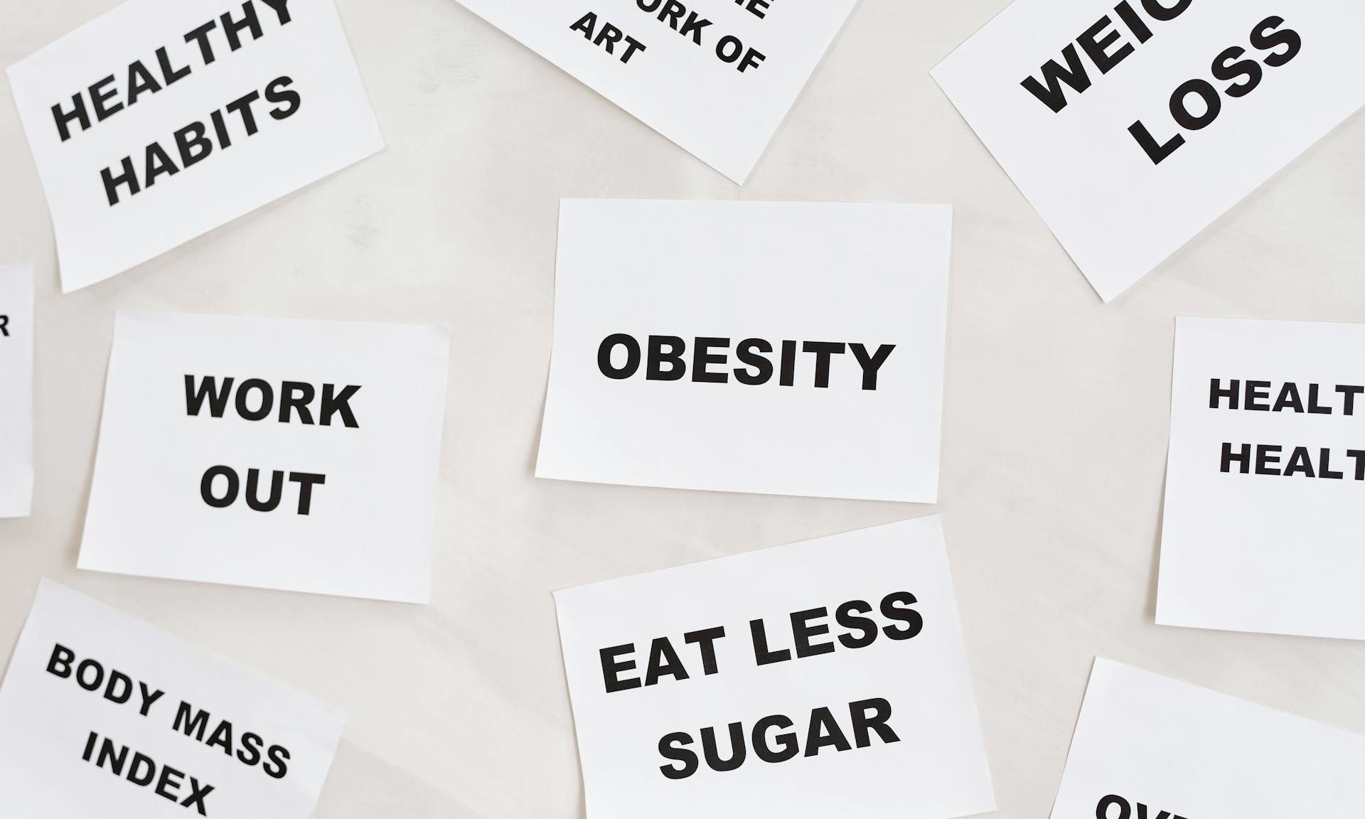 obesity words on paper