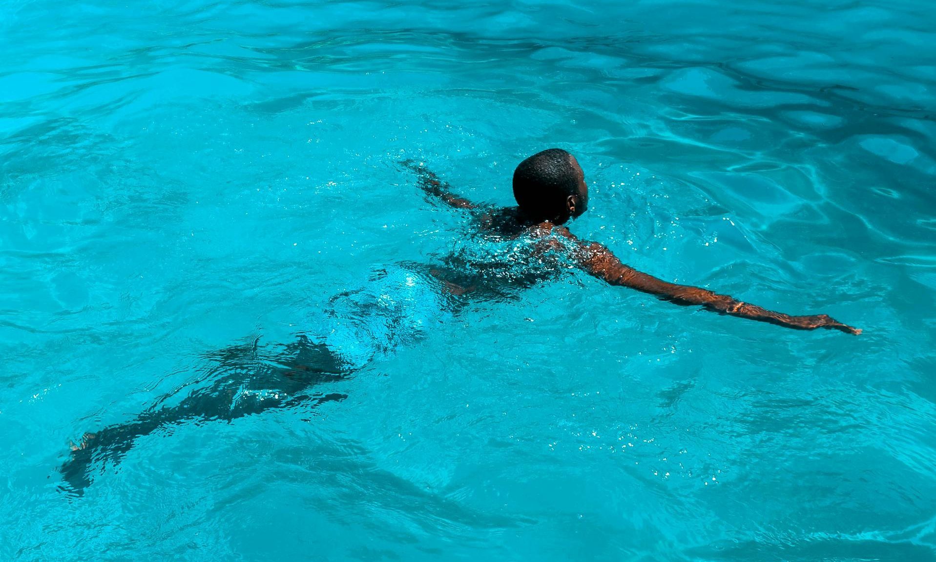 man swimming