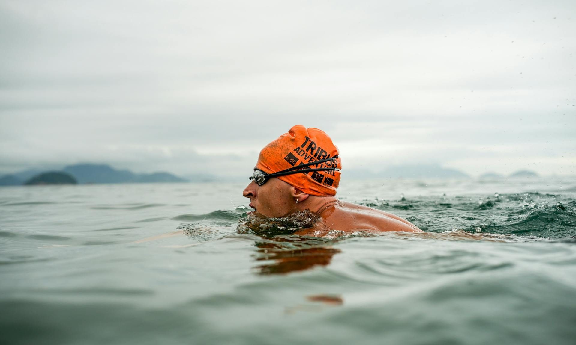 man swimming