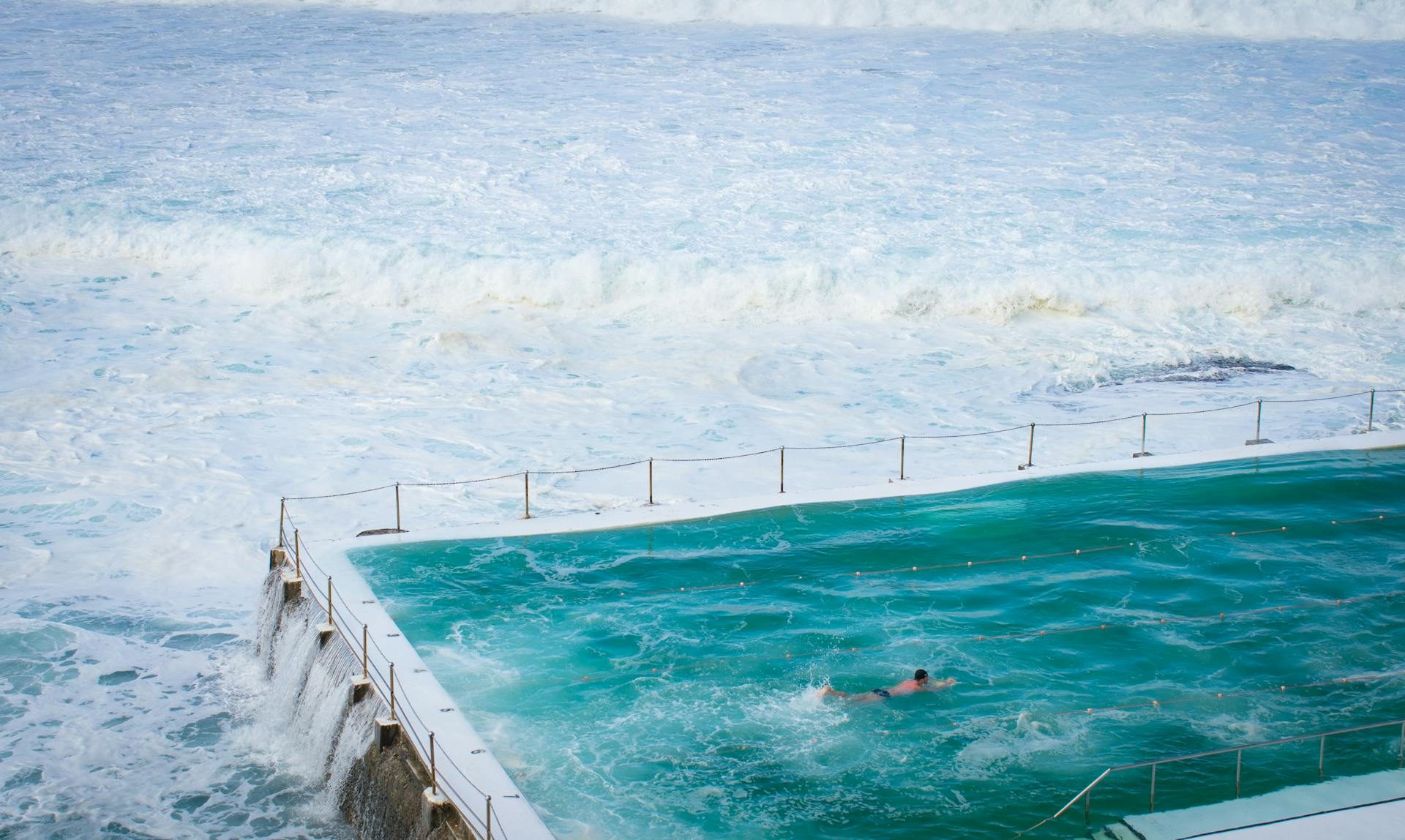 man swimming
