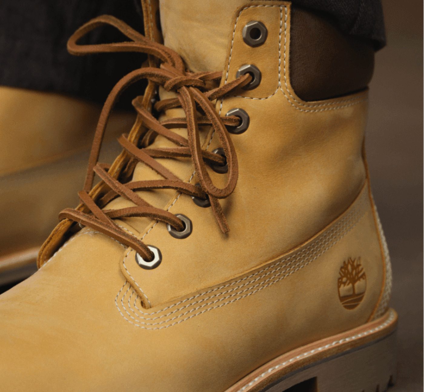 close up on timberland boot