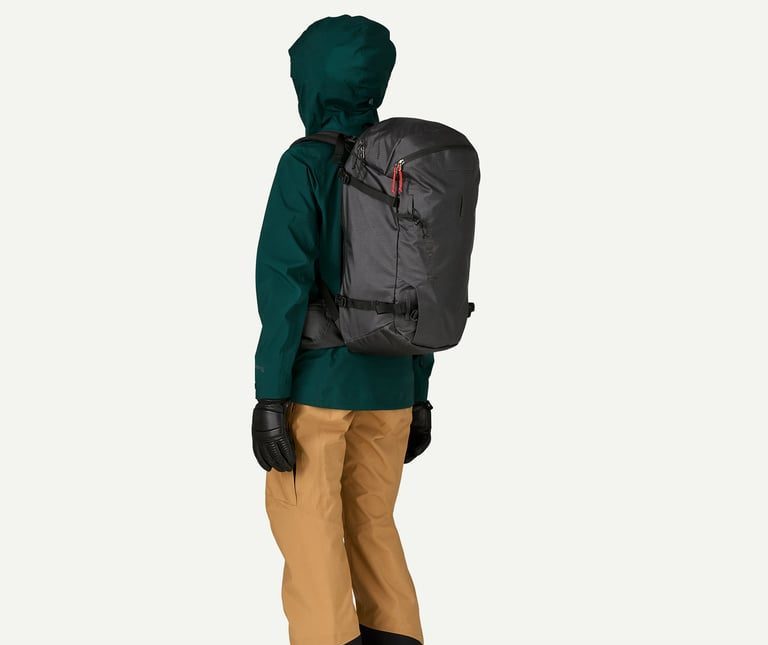 man wearing patagonia backpack