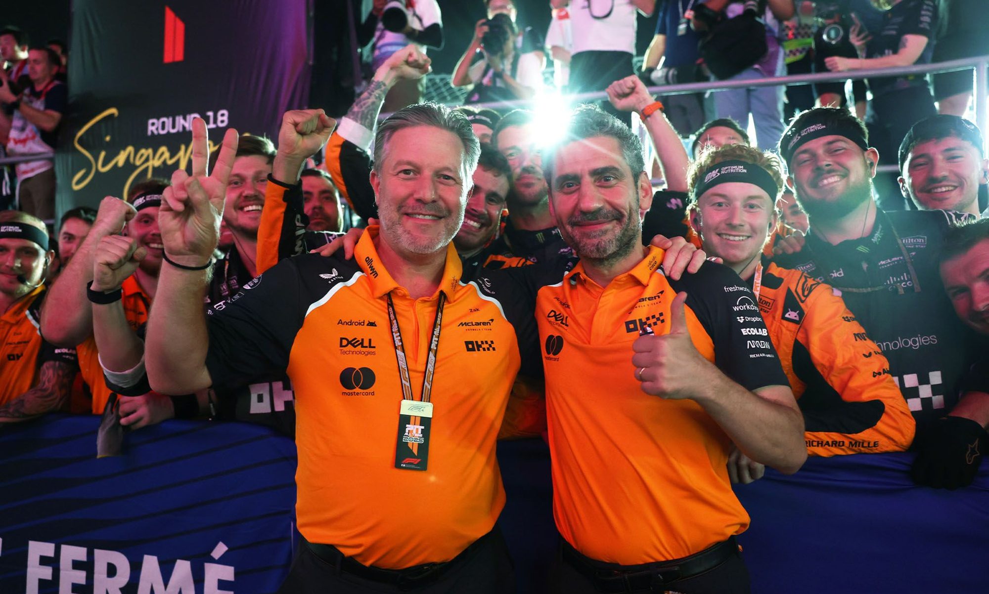 McLaren CEO Zak Brown and Team Principal Andrea Stella.