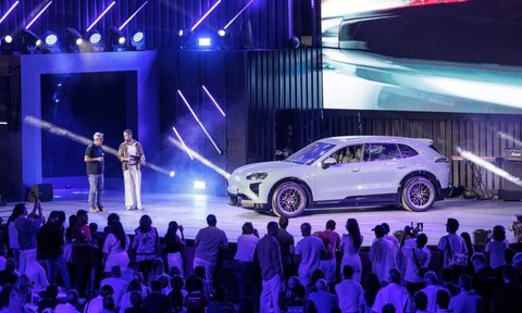 Porsche Cayenne EV debut in Dubai.