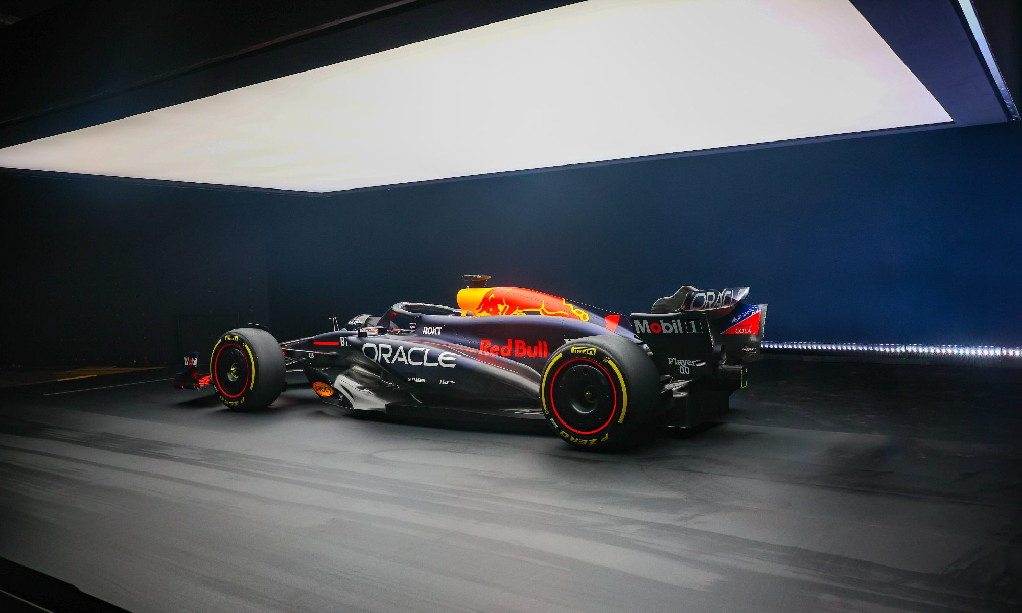 Red Bull RB 20 Show Car left rear three quarter view