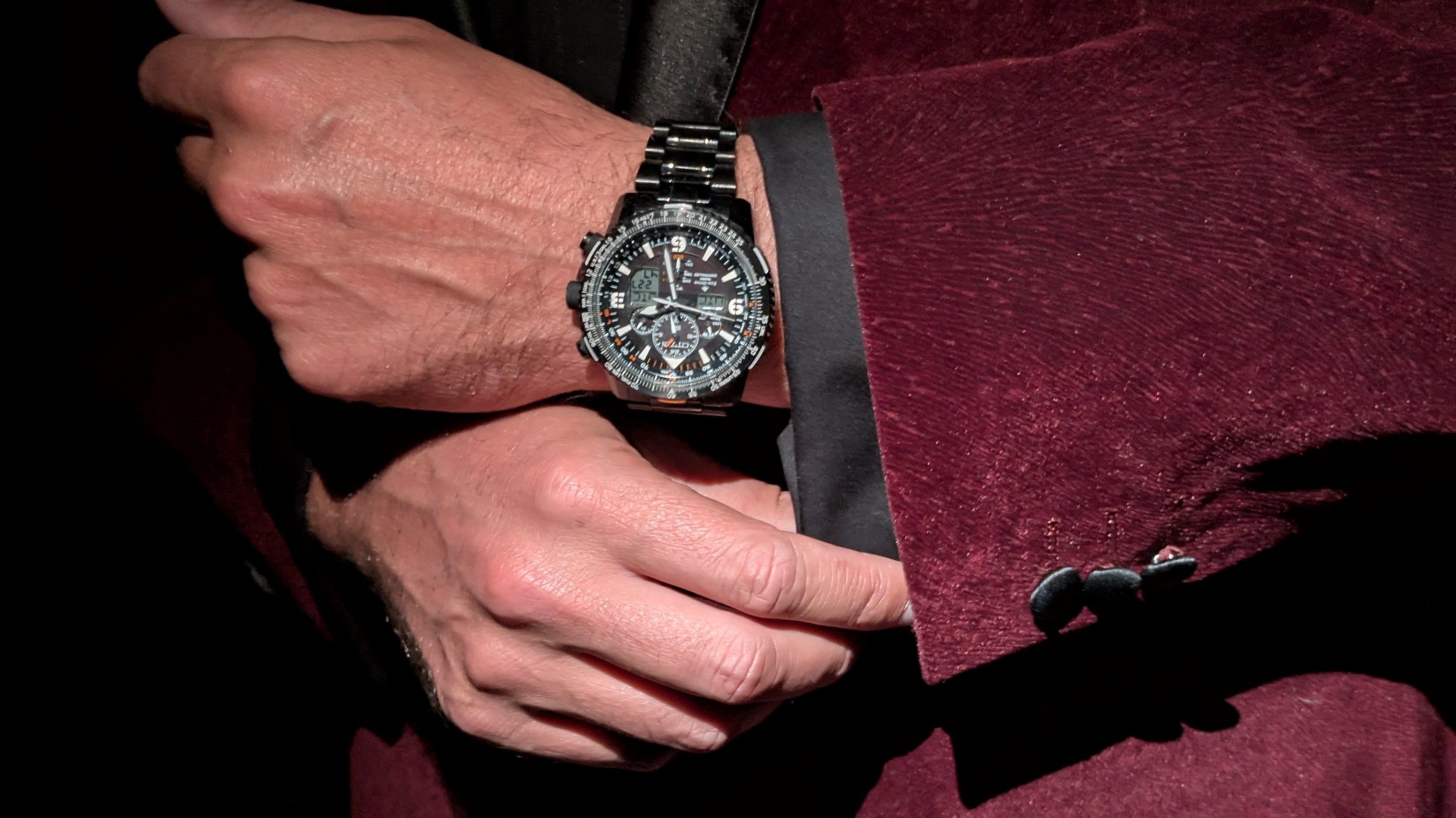 Smoking jacket cuffs and watch
