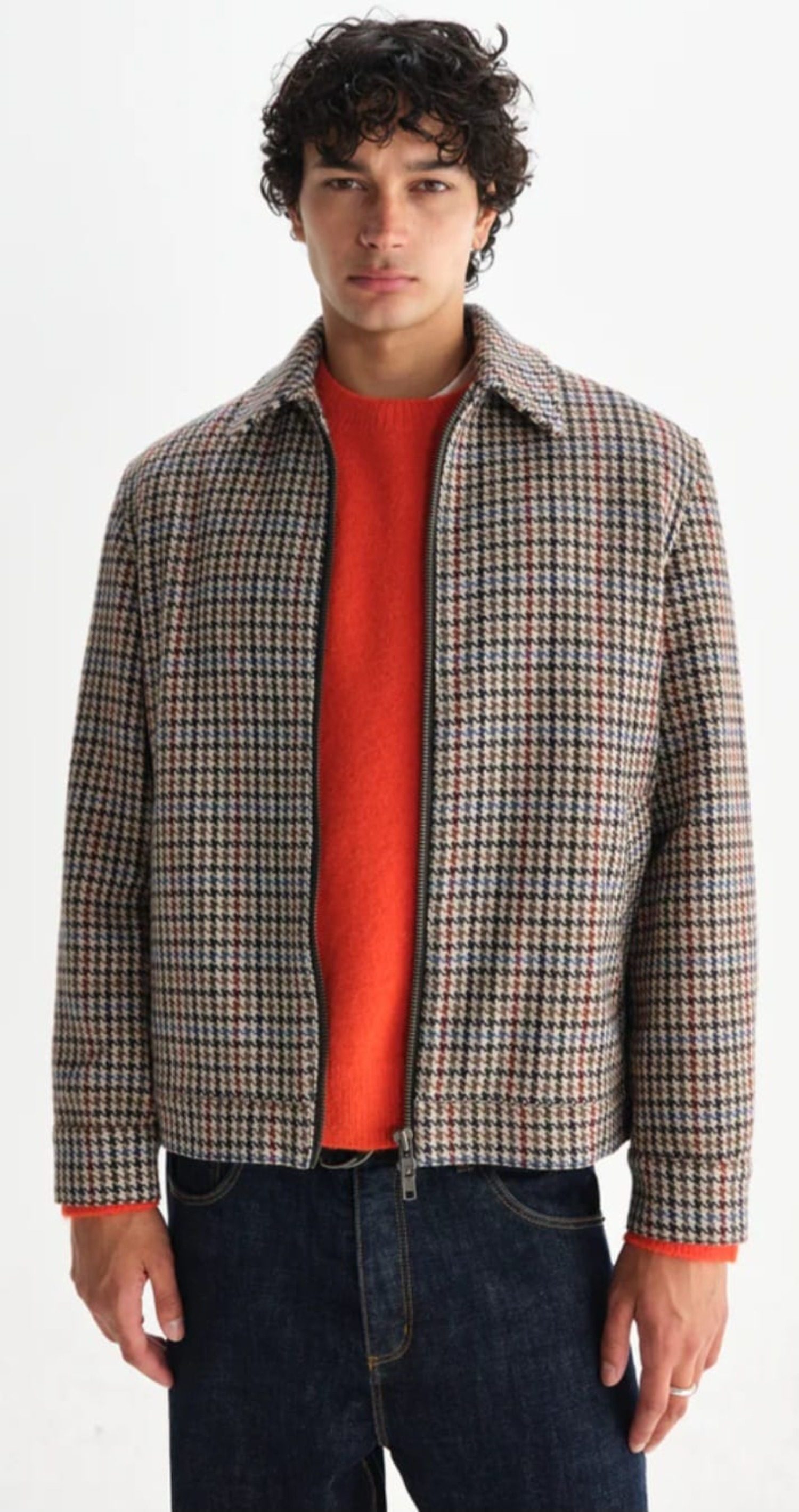 Heath - Natural Houndstooth-Check Wool Jacket
 from Wax London