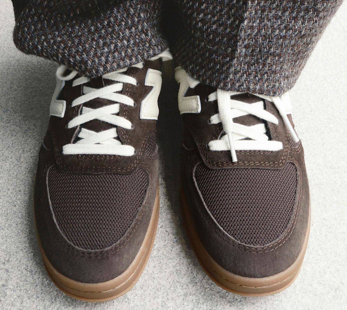 new balance auralee t500 brown sneaker