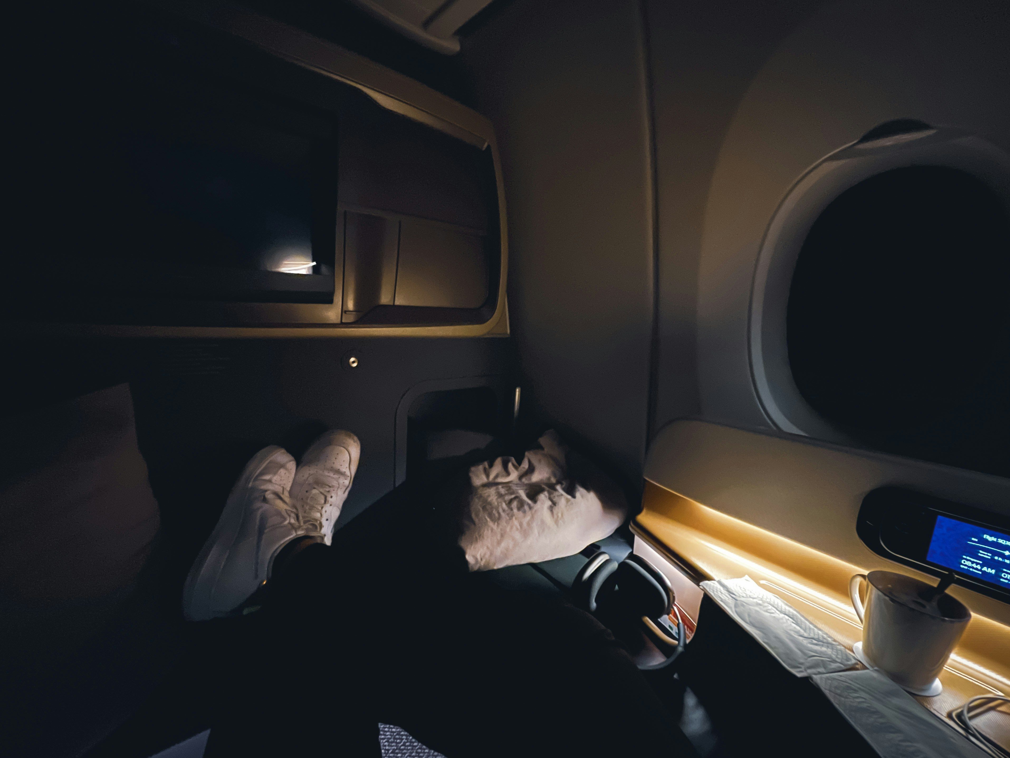 sleeping on plane