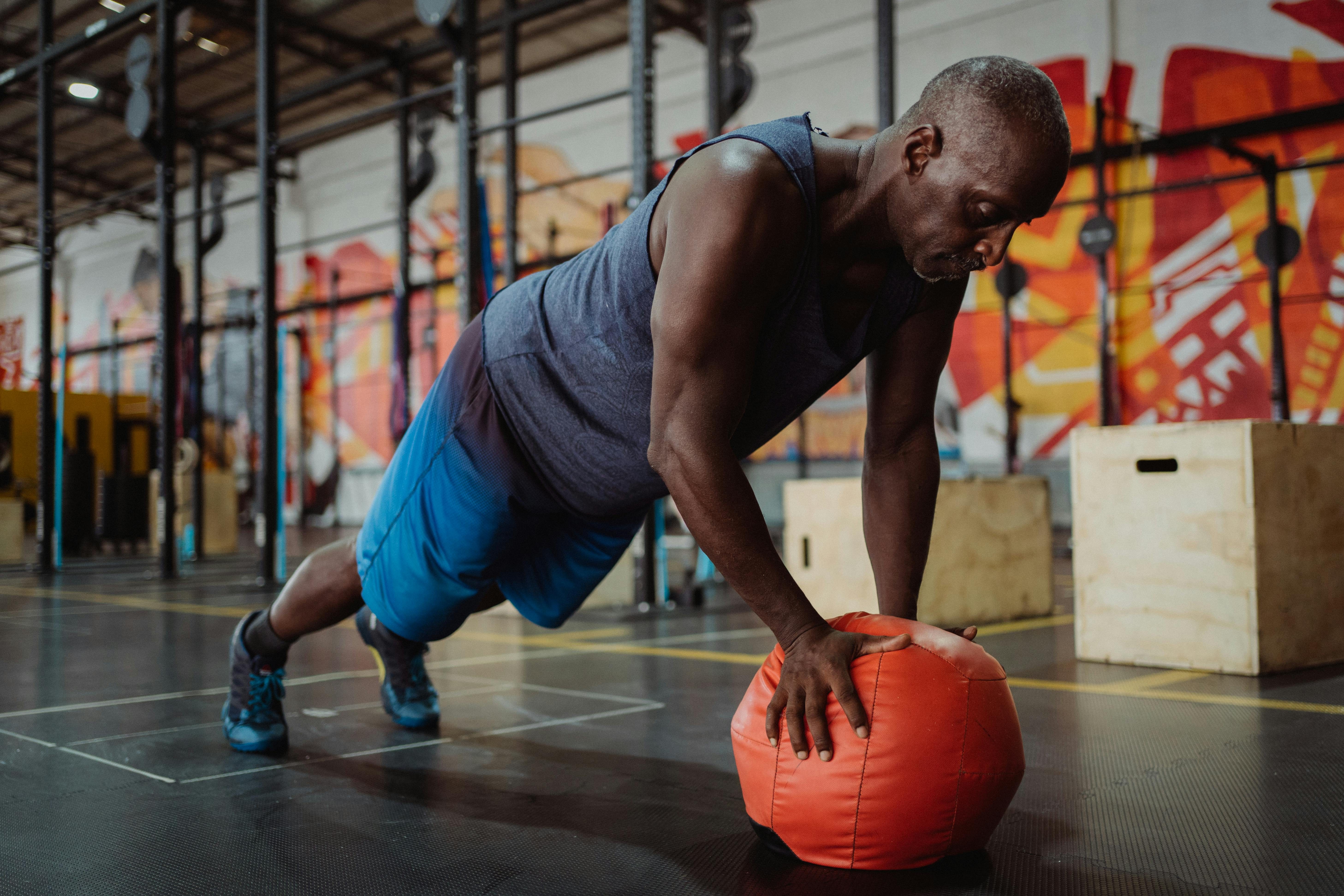 Diamond push up on medicine ball