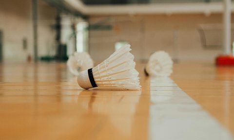 badminton on the floor