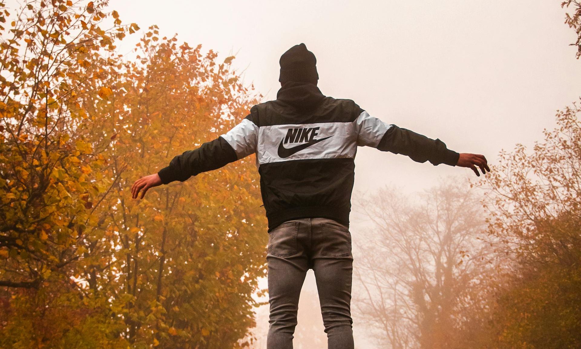 man jumping outside