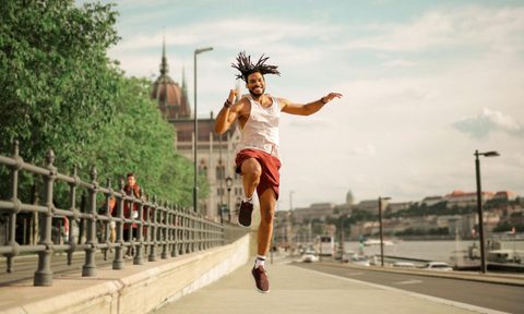 man jumping high
