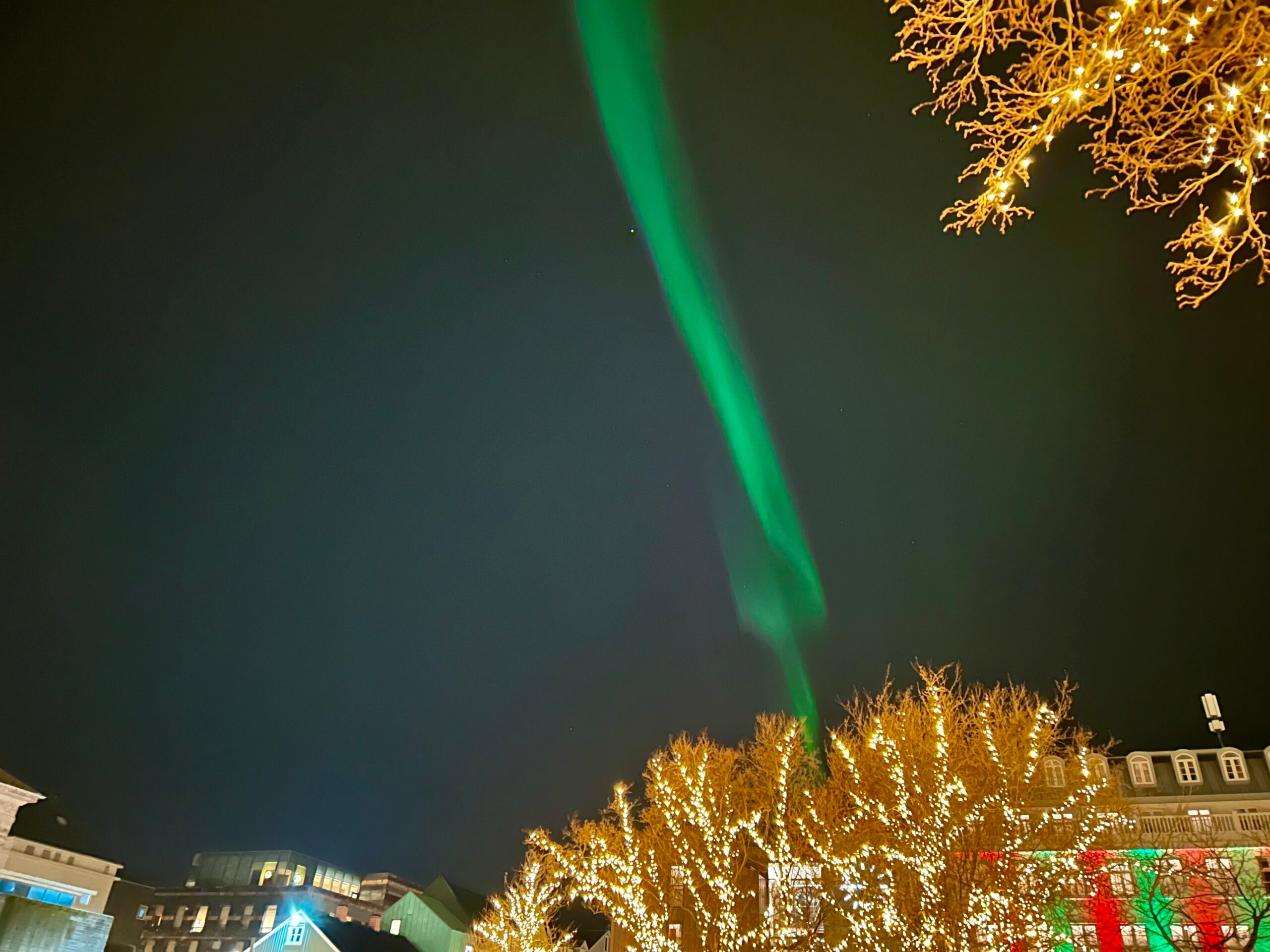 Northern lights in Reykjavik