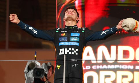 BLando Norris soaks in the moment as the 2025 F1 World Champion.