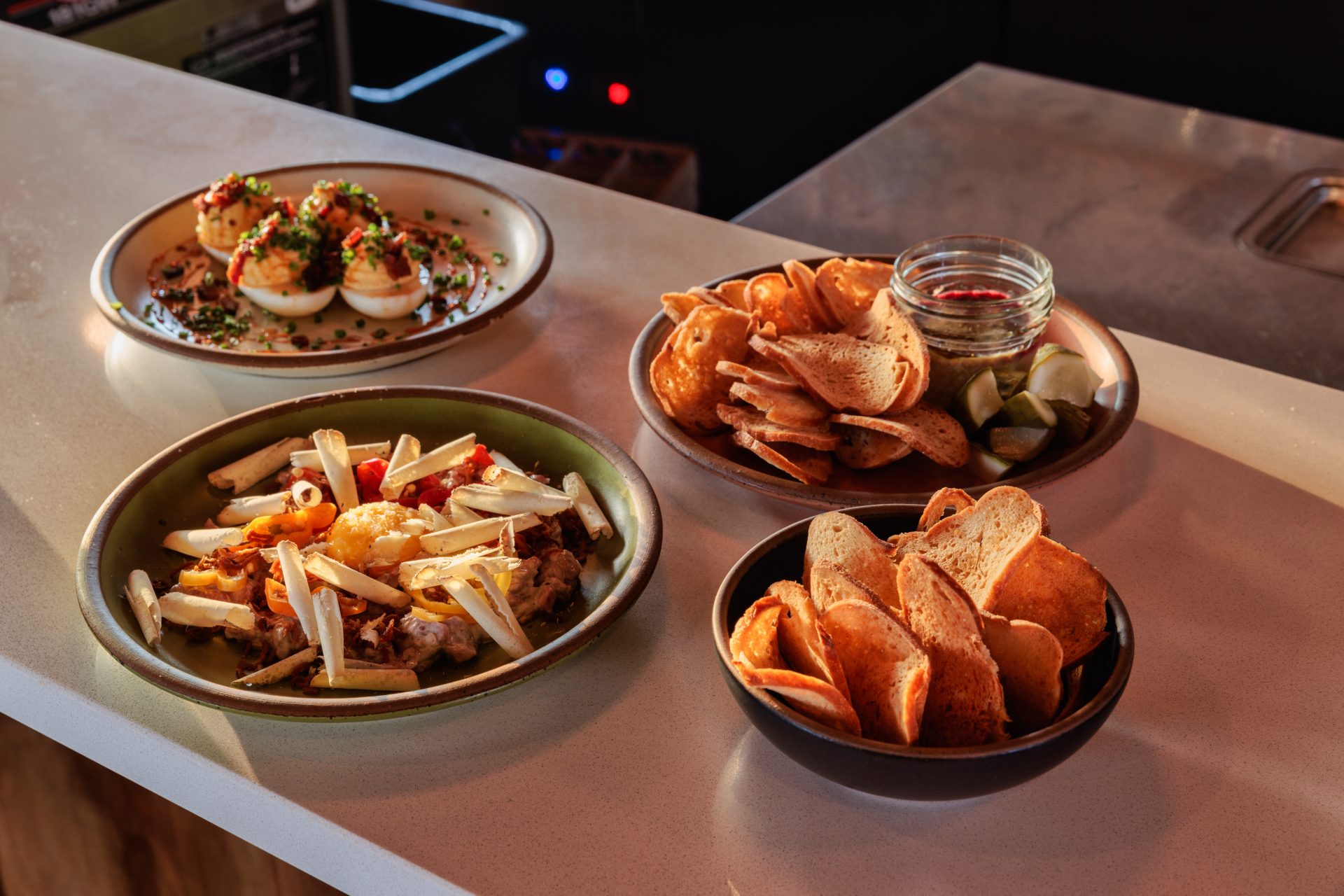four dishes at Leo's House of Thirst