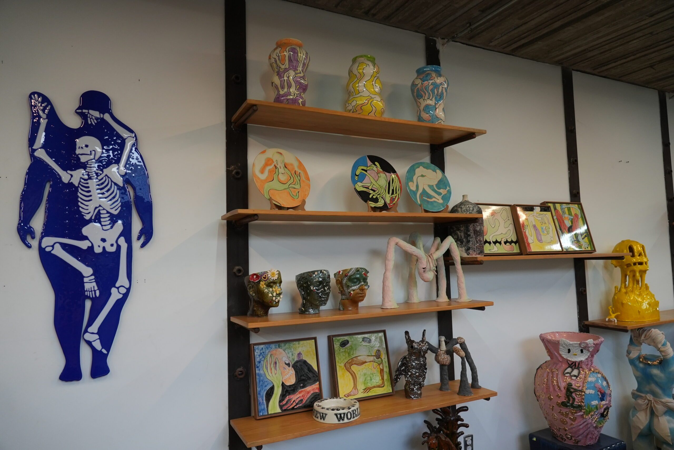 Shelf, Pottery, Person