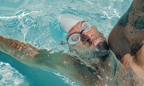 man swimming