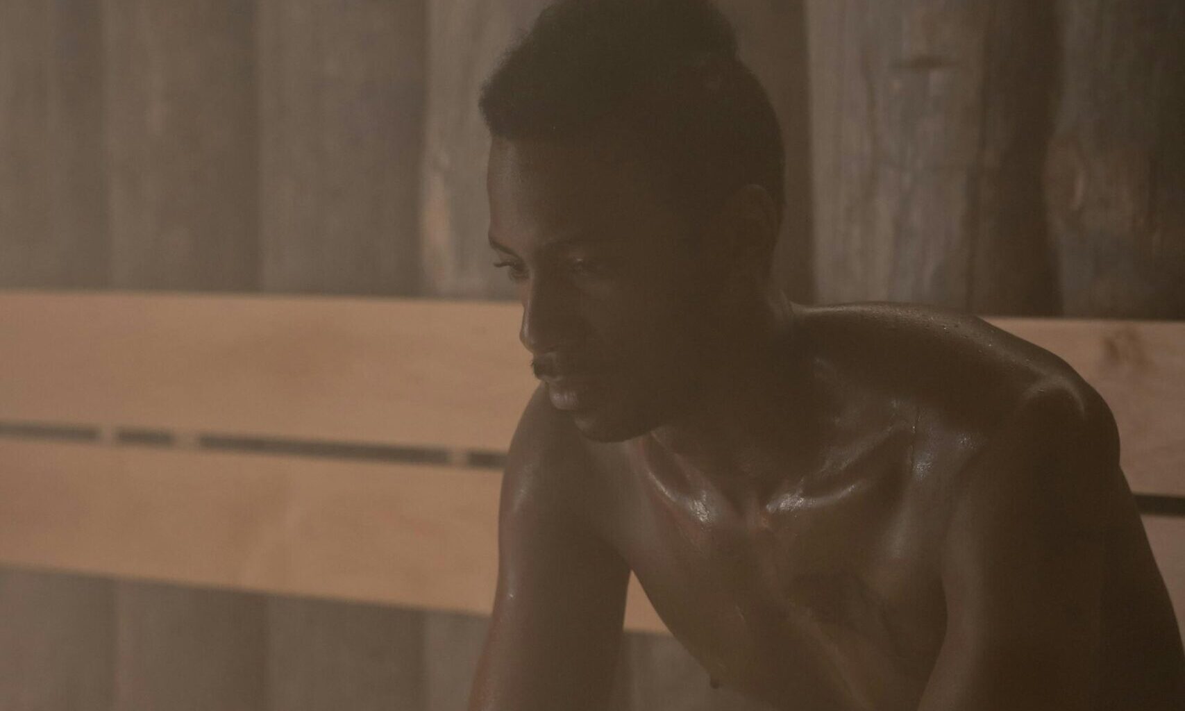 man in sauna