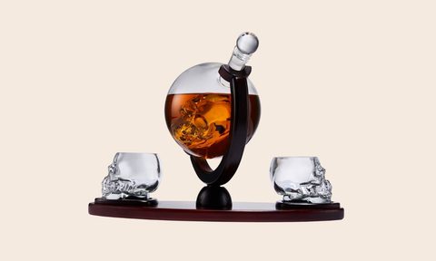 skull globe decanter set deal