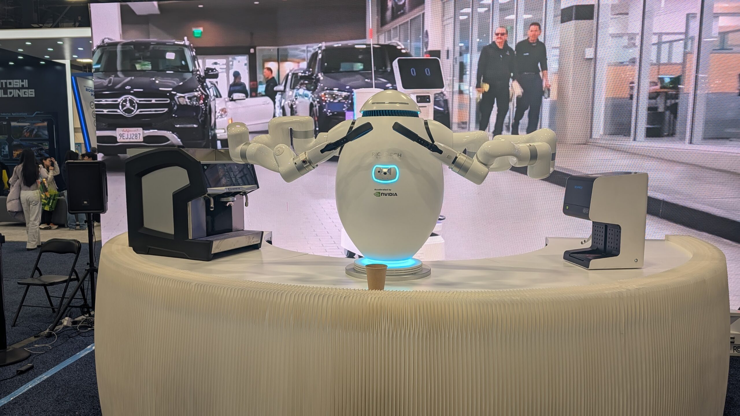 A coffee serving robot