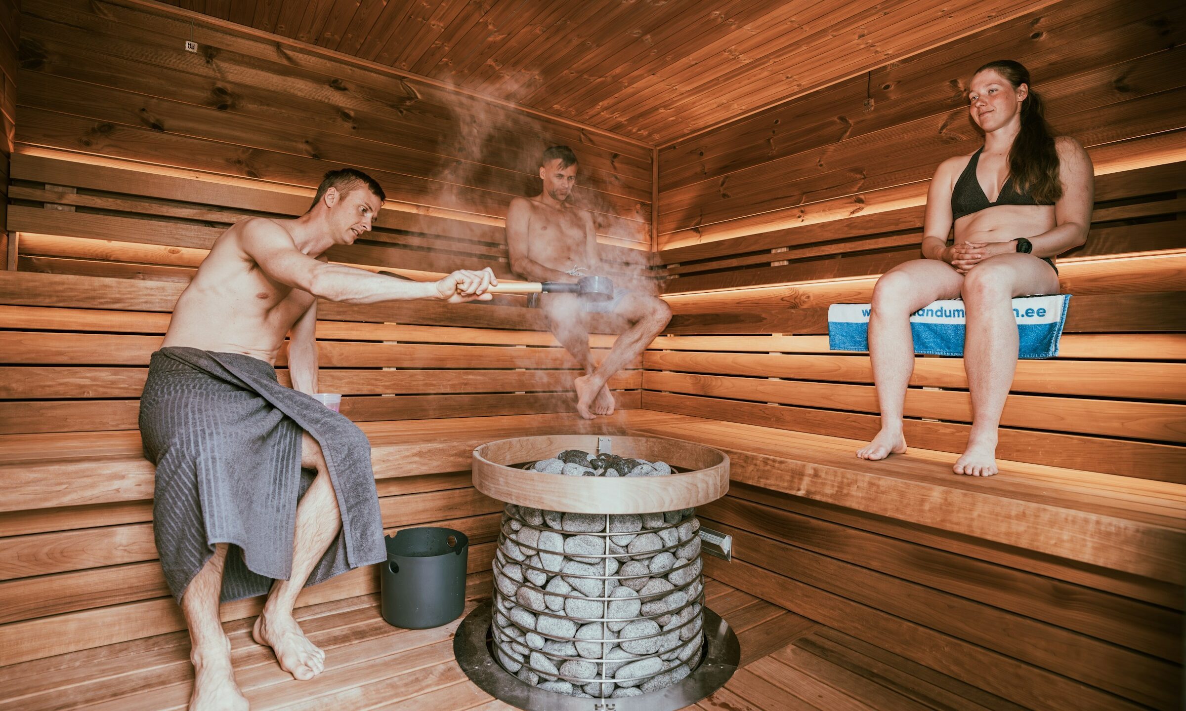 man in sauna