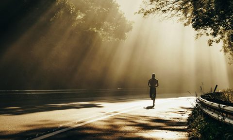 man sprinting running
