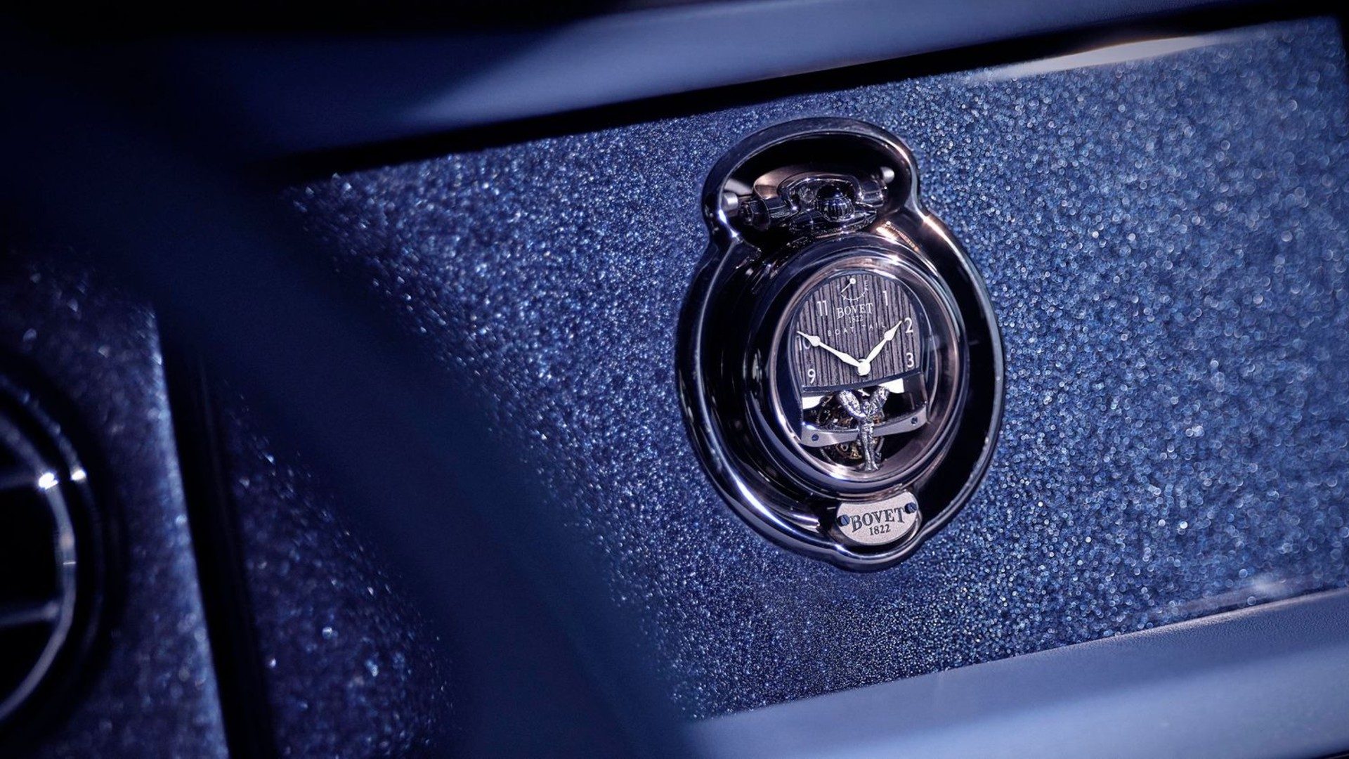 A unique BOVET 1822 watch built into the dash of a Rolls-Royce Boat Tail