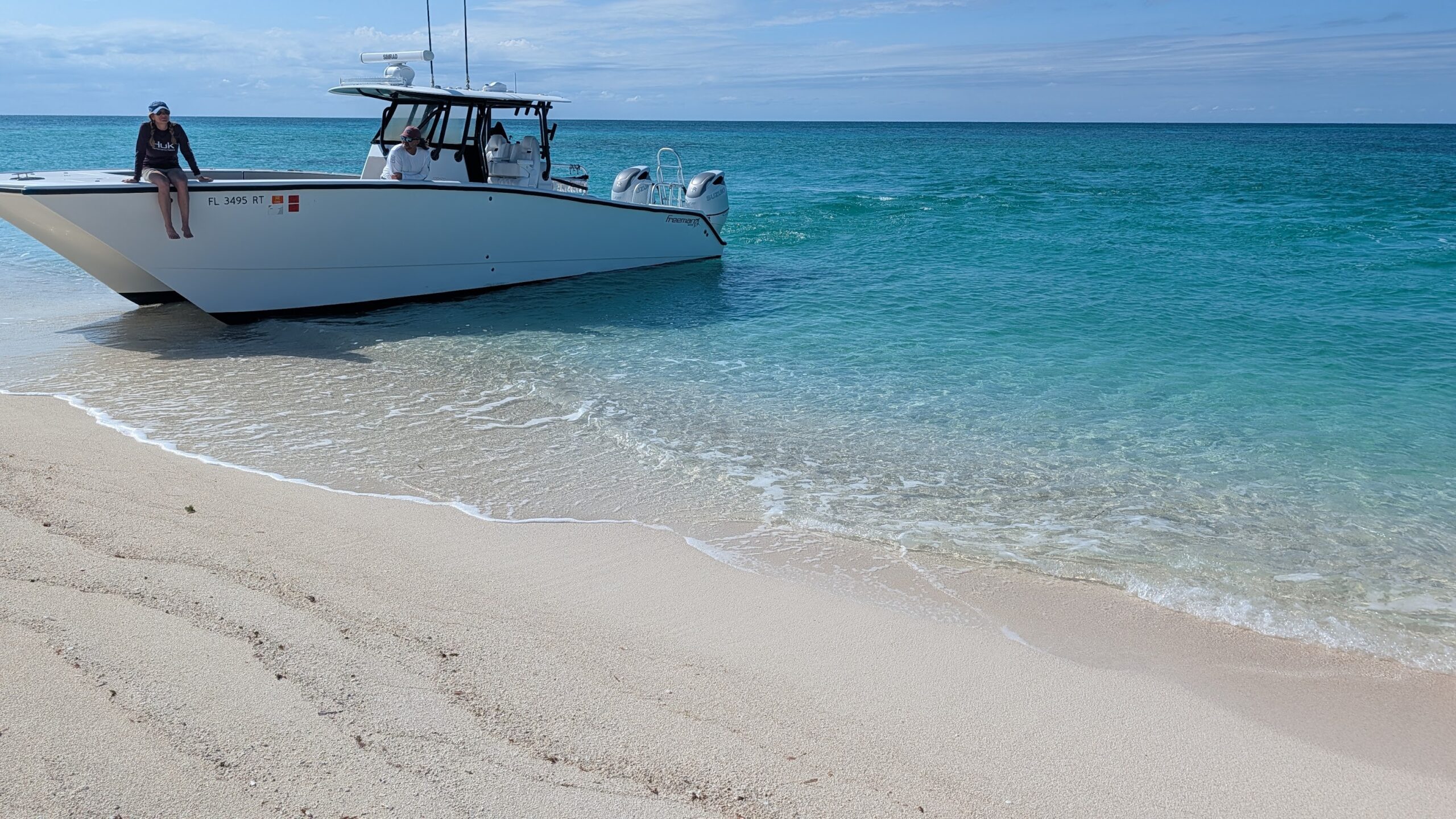 A boat on a tropical beach near Florida