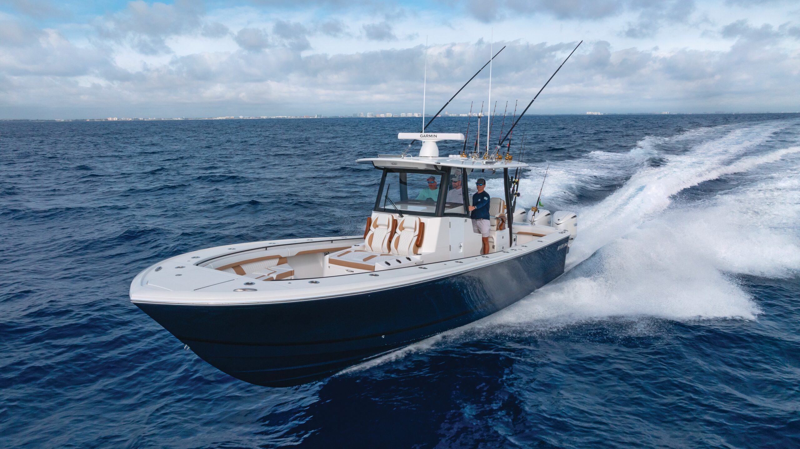 A boat sailing with a gyro