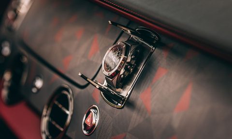 A Audemars Piguet Royal Oak on the dash of a Rolls-Royce