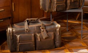 Leather weekender bag