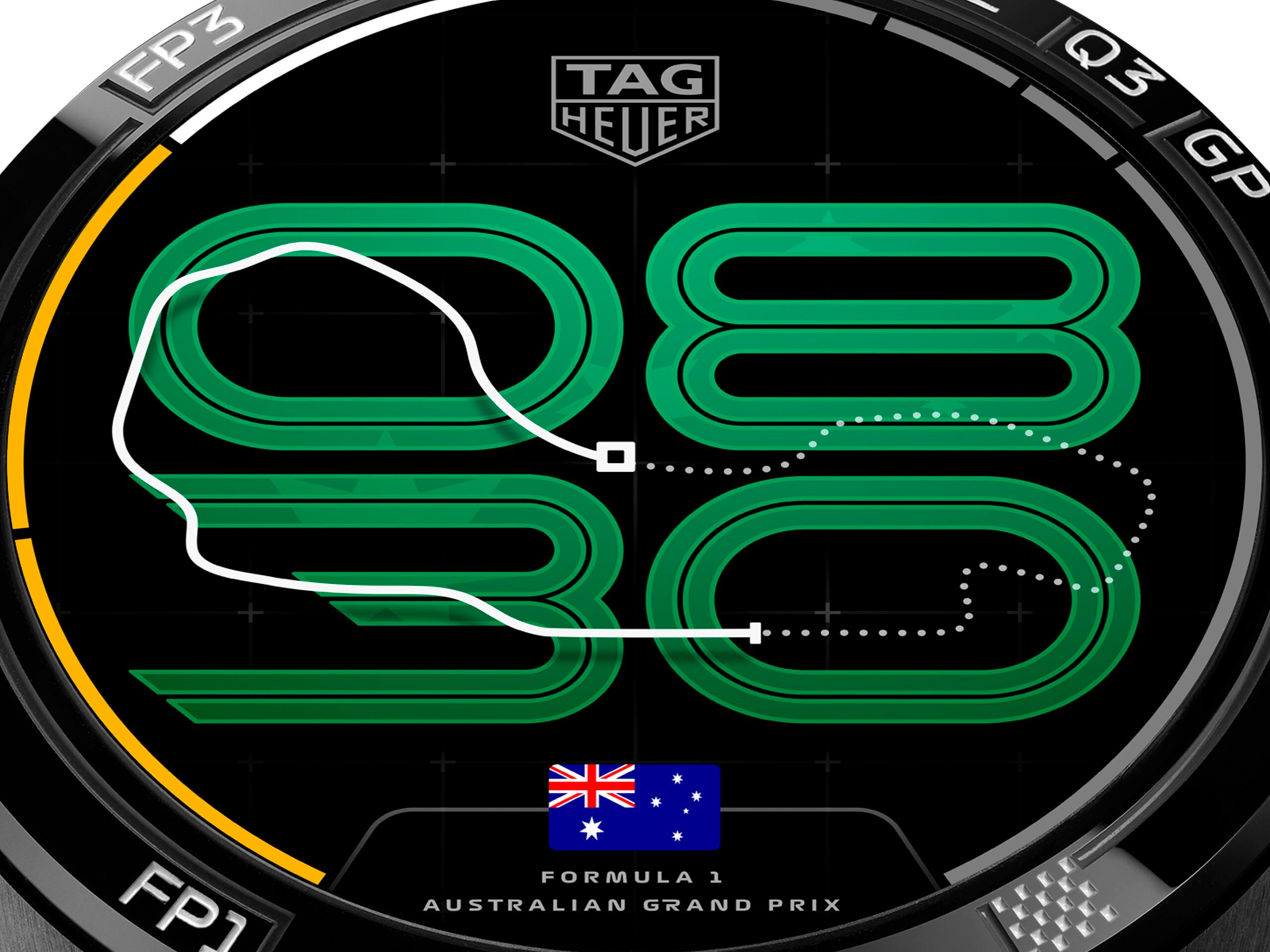 close up on tag heuer x formula 1 watch