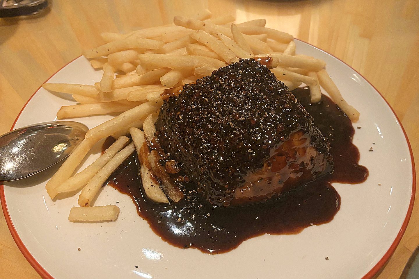 swordfish frites at The Otter on white plate