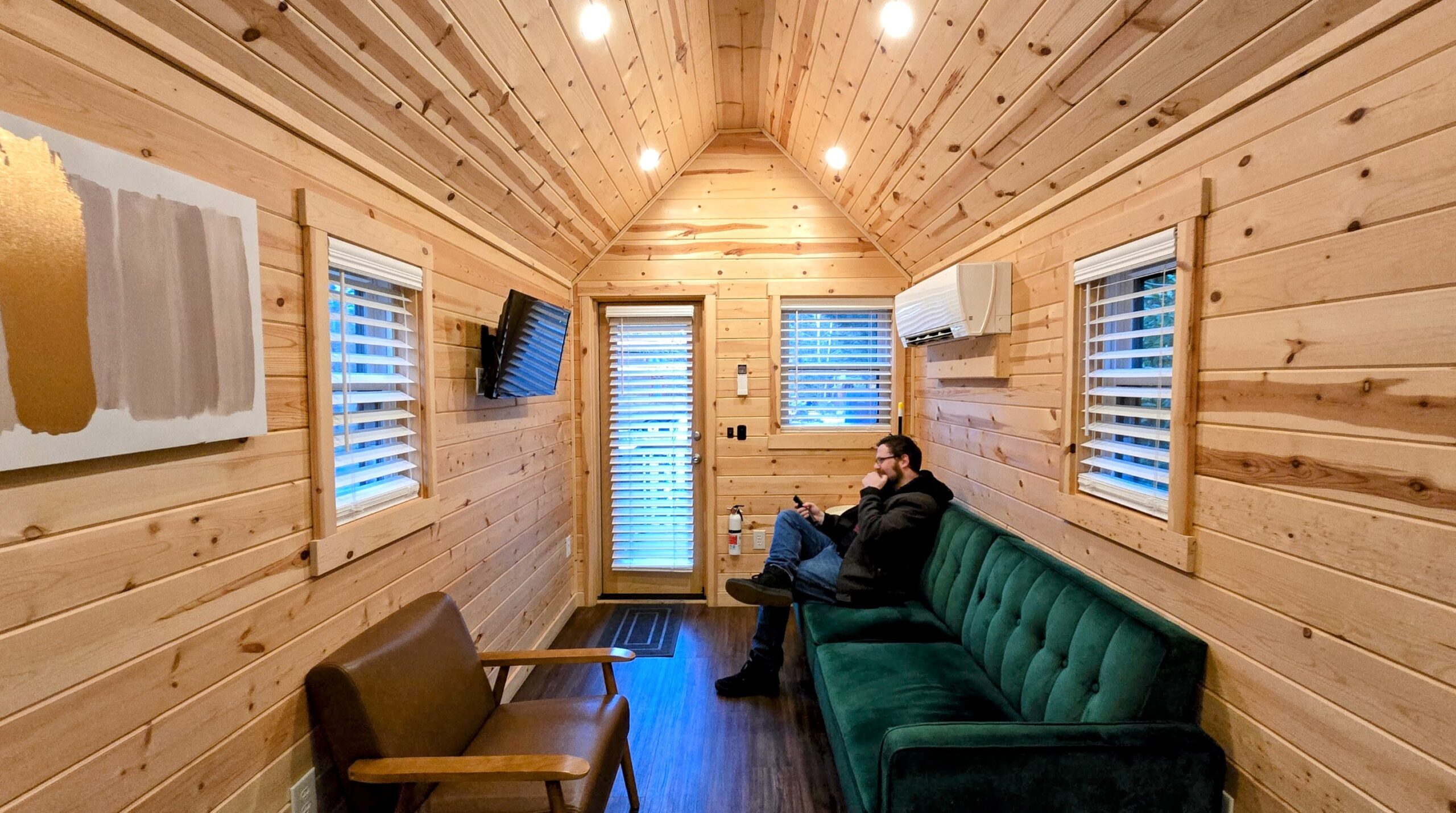 Indoors, Interior Design, Wood Panels of a tiny home