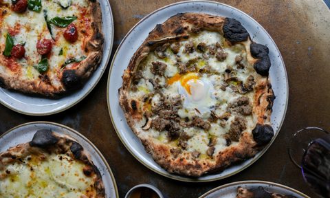 Three pizzas from Pizza Studio Tamaki NYC