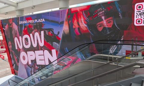 Grand Prix Plaza now open sign