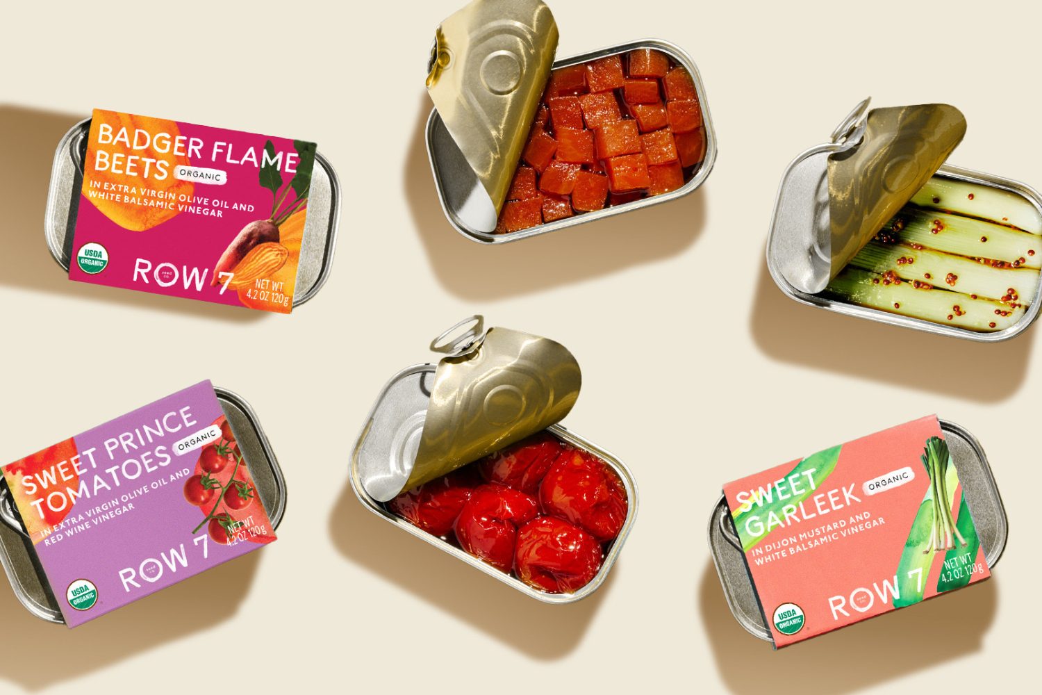 Row 7 tinned veggies.