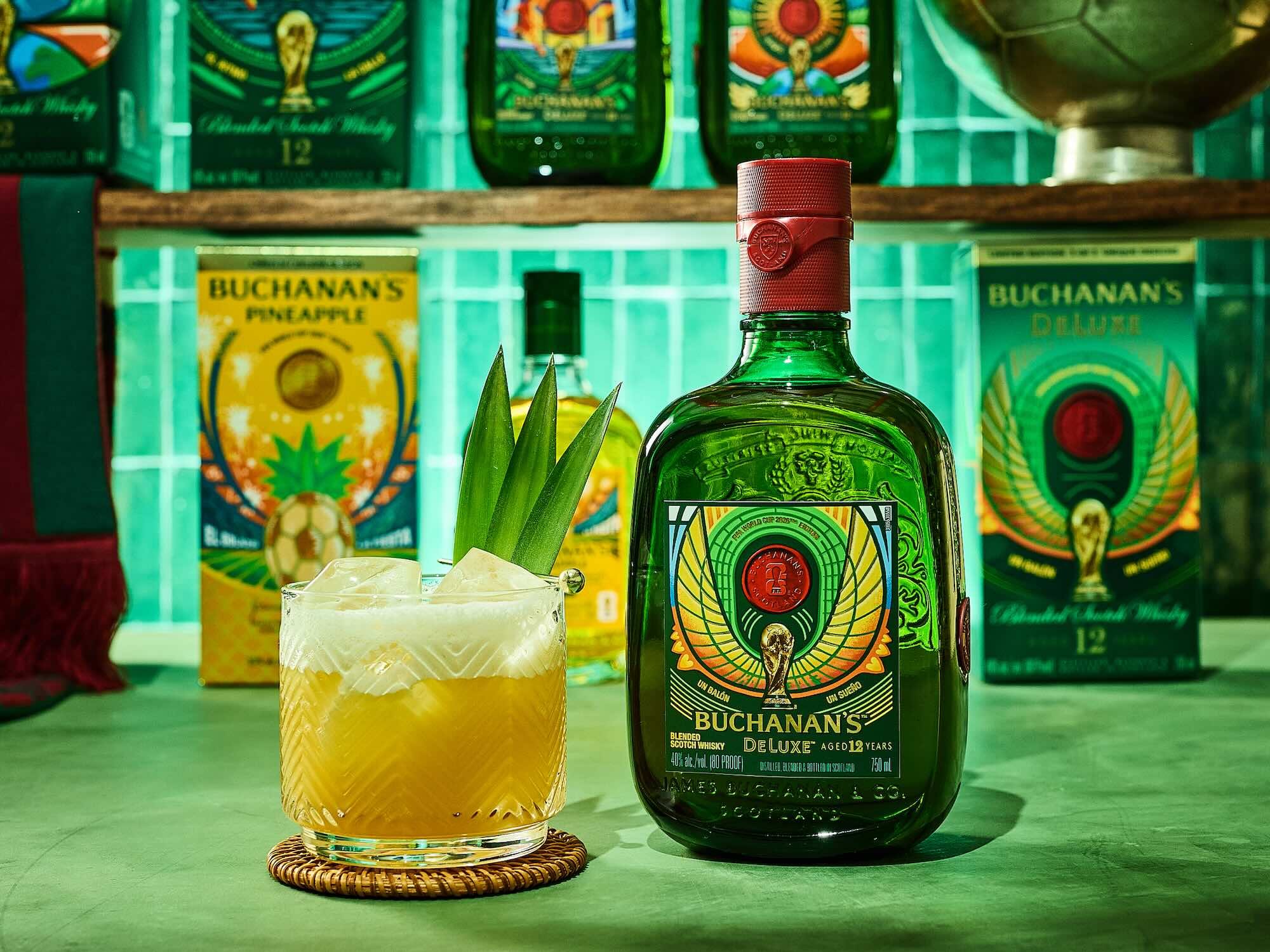 Buchanita cocktail and a Buchanan's Whisky bottle
