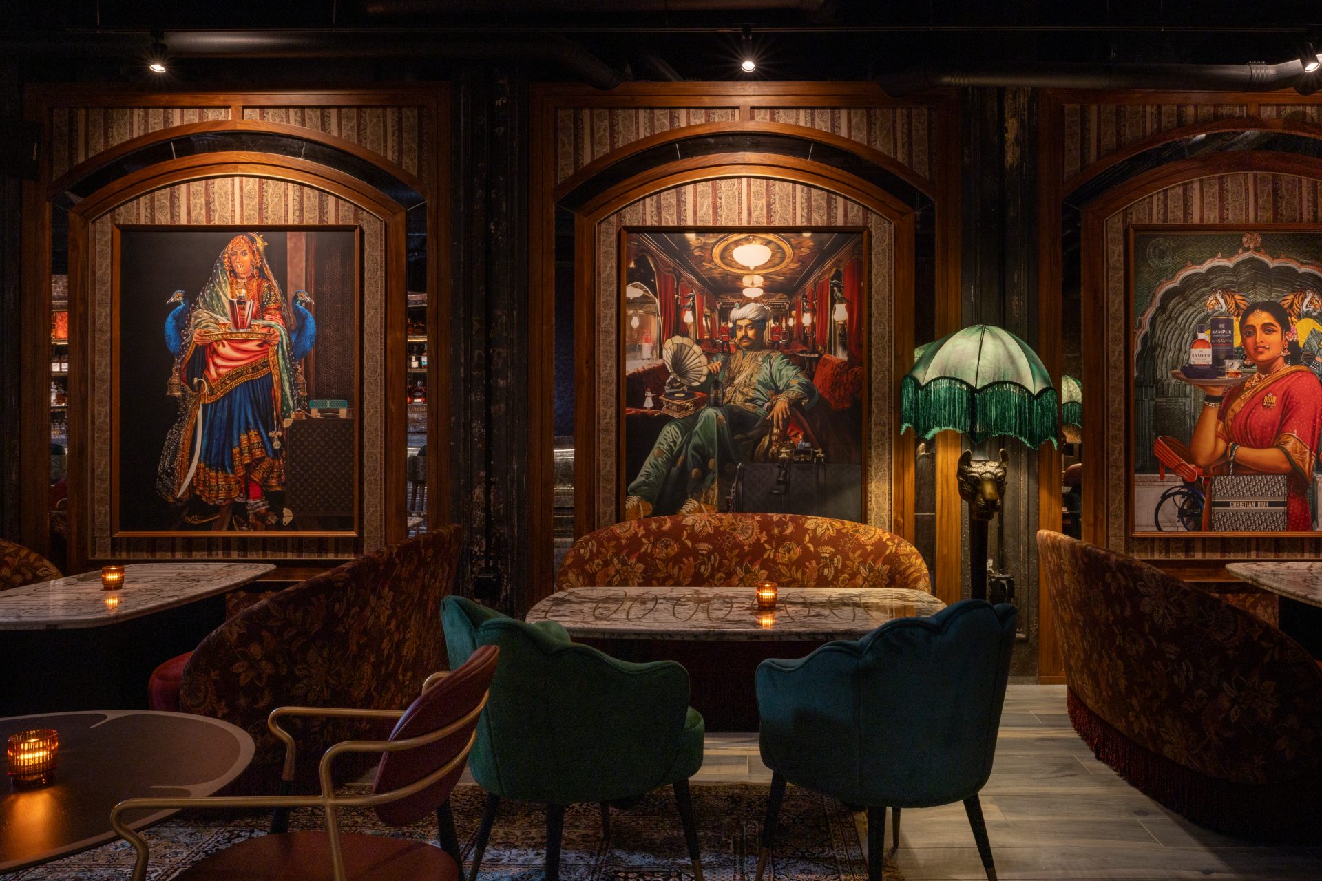 the lounge area of Saaqi cocktail bar