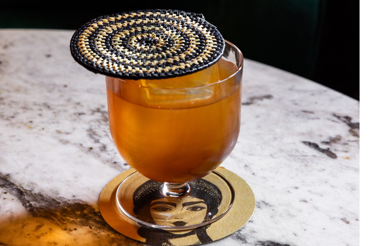 Sikki cocktail on white marble table