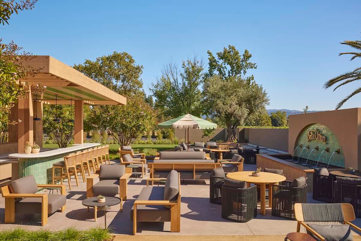 the patio at Bella Union winery