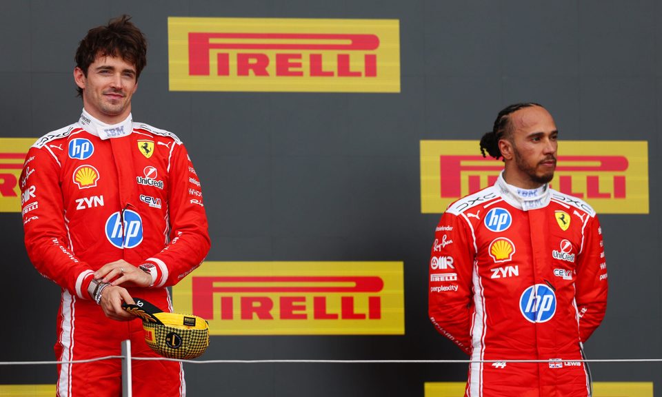 Charles Leclerc and Lewis Hamilton