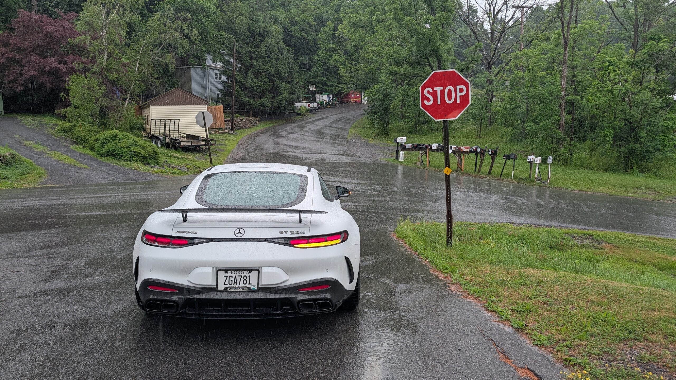 Rear view of a Mercedes-AMG GT 63