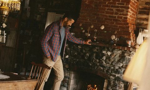 Fireplace, Indoors, Adult