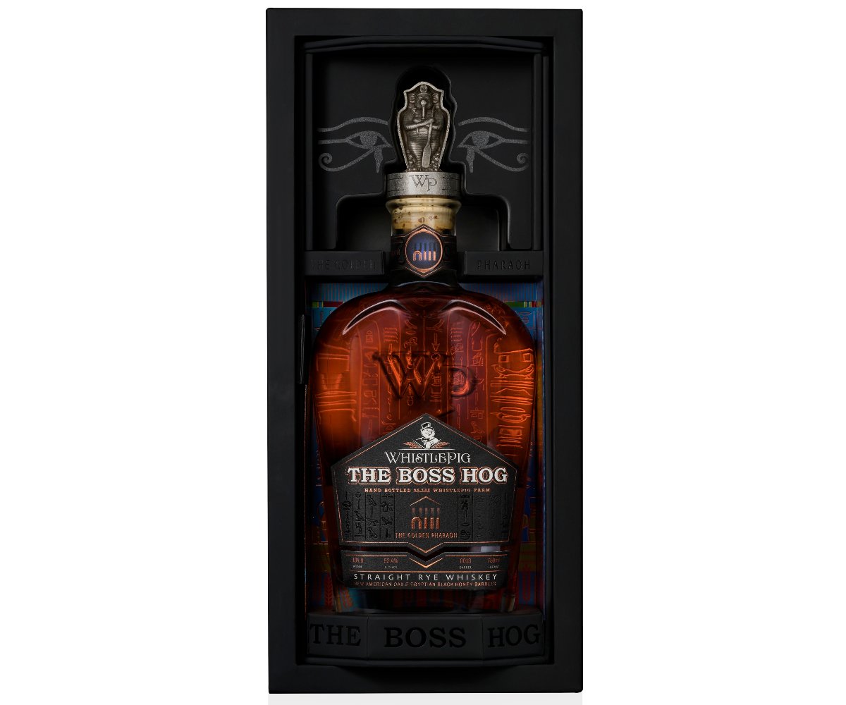 the boss hog golden pharoah bottle in box