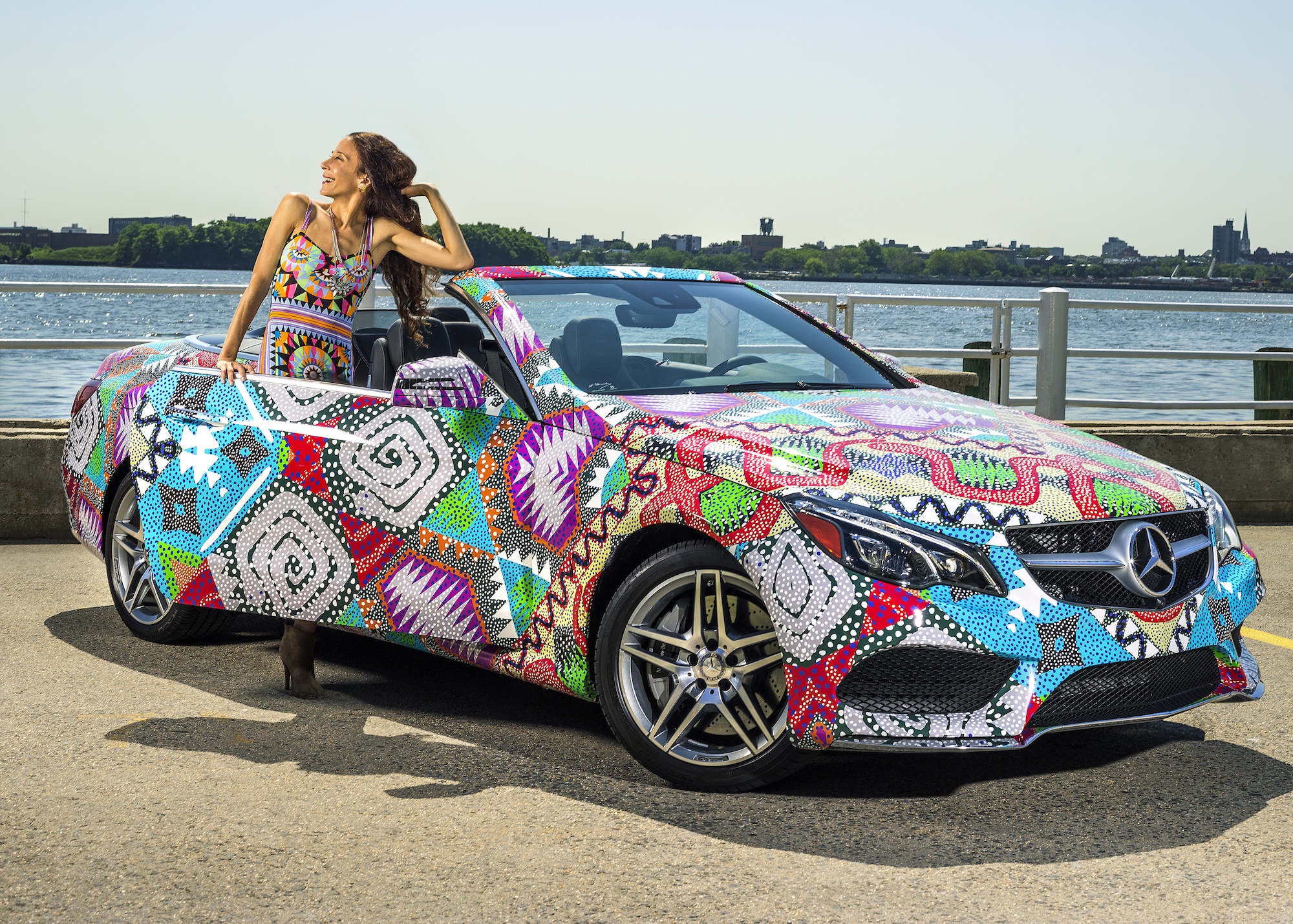 mercedes benz presents does a swimsuit inspired convertible mara hoffman receives  title